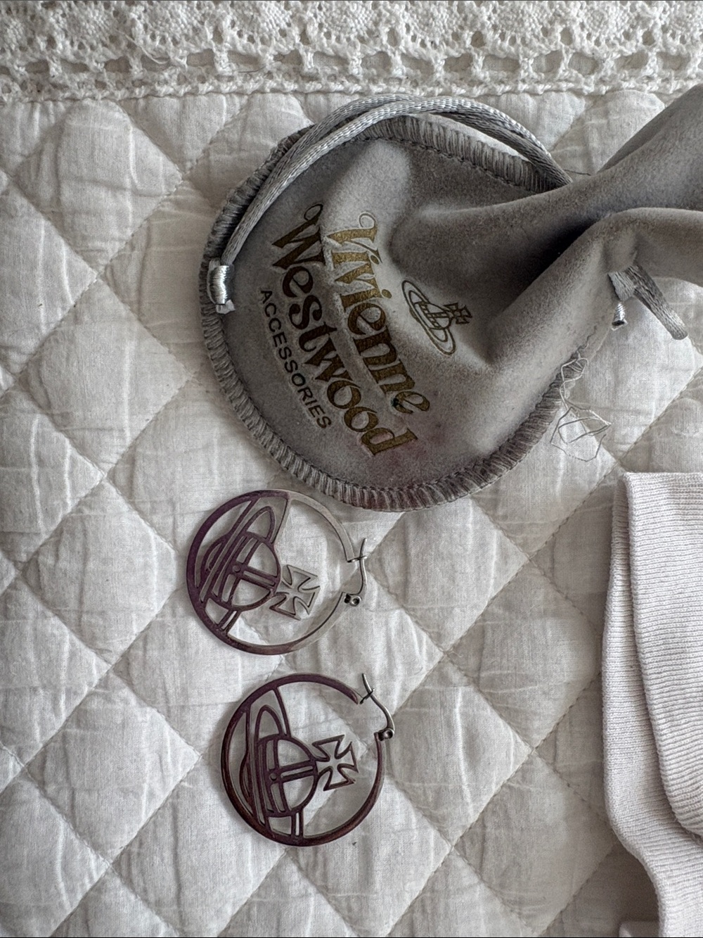 Vivienne Westwood Silver Orb Hoop Earrings
